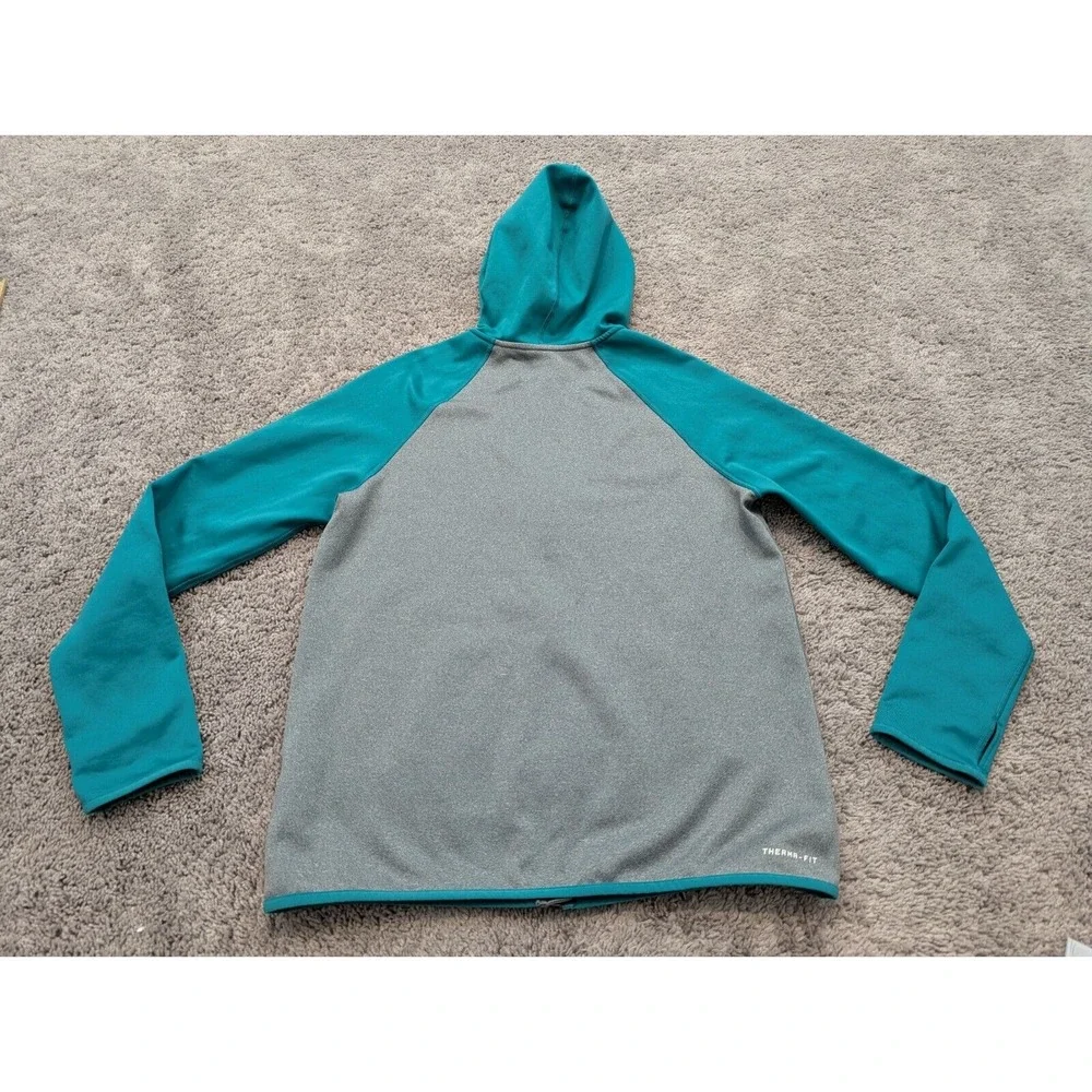 Nike Therma Fit Hoodie Womens Medium Sweatshirt Full Zip Logo Fleece‎ Green